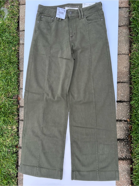 American Eagle Outfitters Pants - NWT🌷American Eagle Low-Rise Baggy Wide Leg Olive Pants